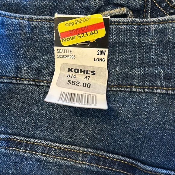 NWT Women’s Lee Regular Fit Straight Leg High Rise Jean Sz 20W Long - Picture 4 of 6